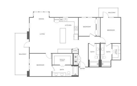 A black and white image of a house floor plan.
